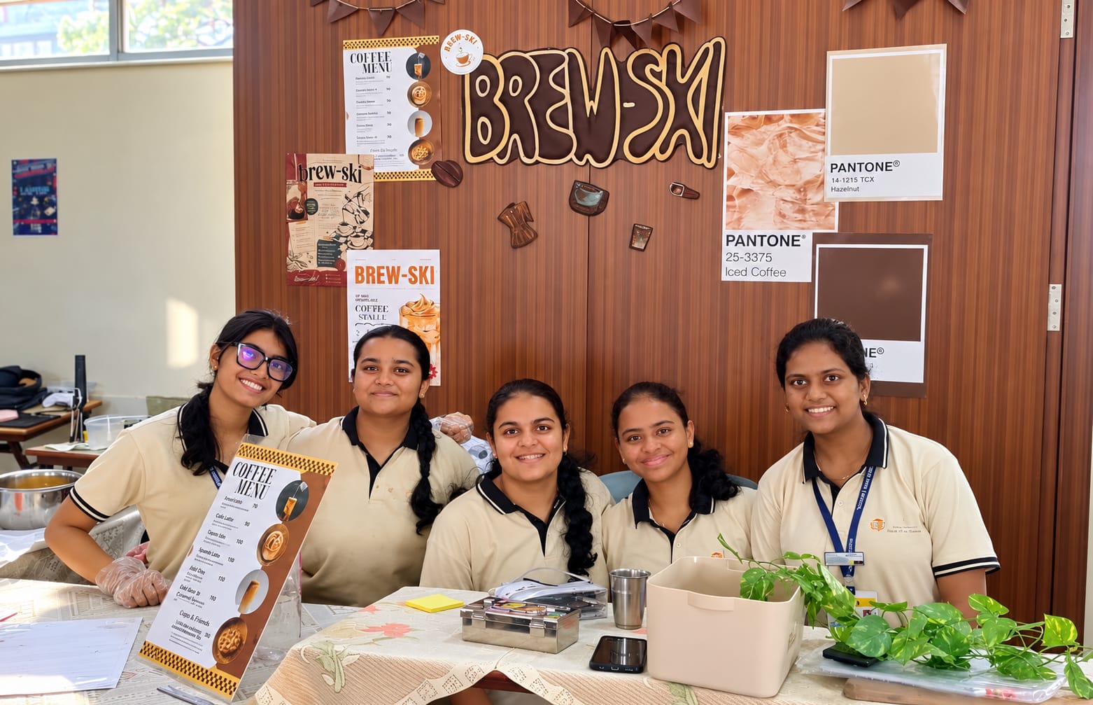 North Point ISC students at their Brew-Ski coffee stall during Campus Bazaar