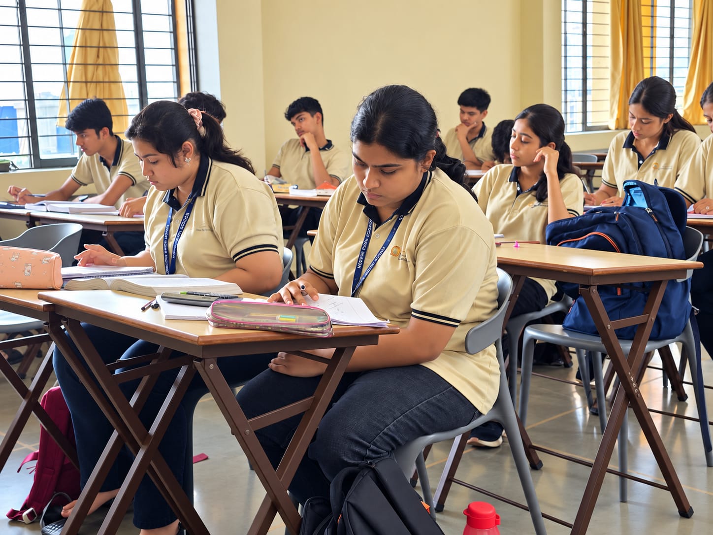 North Point School ISC students studying in class